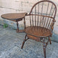Antique Vintage Old Reclaimed Salvaged Hale SOLID Maple Wood Wooden Side Dining Accent Writing School Desk Windsor Chair Arched Spindle Back