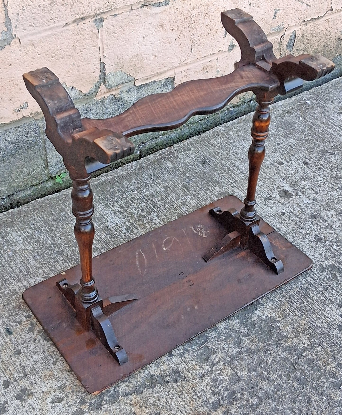 Antique Vintage Old Reclaimed Salvaged SOLID Carved Walnut Wood Wooden Neo-Classical Side End Hall Accent Foyer Sofa Lamp Table Stand