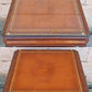 Antique Vintage Old Salvaged Reclaimed Chippendale Colonial Style Solid Mahogany Leather Glass Top Side Accent Bedside Table Nightstand