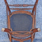Antique Vintage Old Victorian Style SOLID Wood Wooden Side Dining Accent Desk Chair Floral Needlepoint Red Fabric Seat