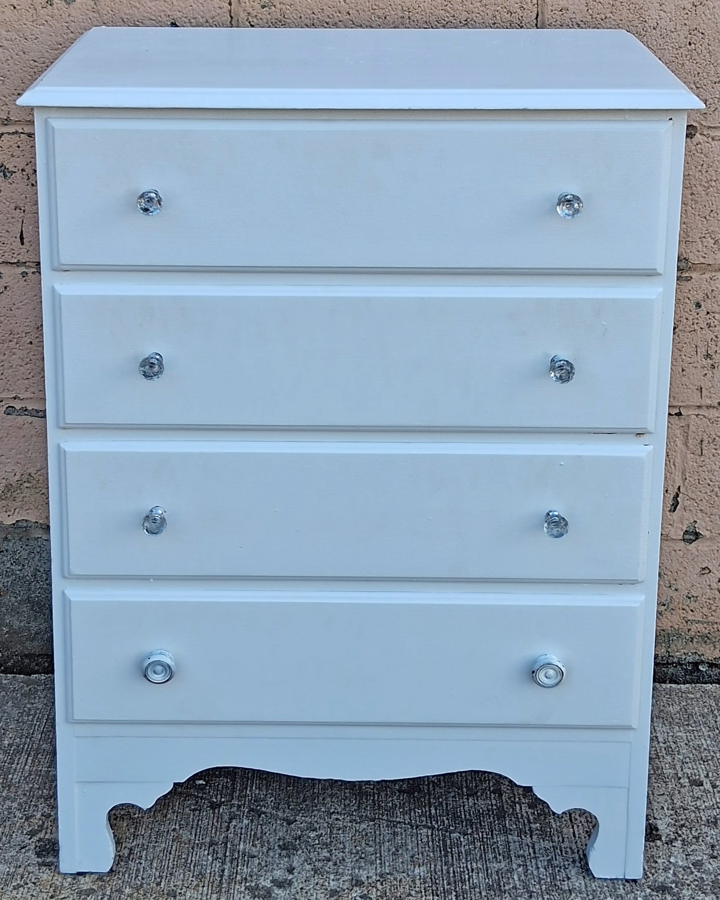 Antique Vintage Old Colonial Traditional Reclaimed Salvaged SOLID Wood Wooden 4 Drawer Lowboy Bedroom Children Kids Dresser Chest of Drawers