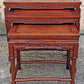 Set of Vintage Antique Chinese Oriental Solid Rosewood Wood Wooden Carved Serpentine Square Nesting Nested Stacked Stand Side Accent Tables