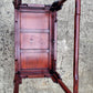 Set of Vintage Antique Chinese Oriental Solid Rosewood Wood Wooden Carved Serpentine Square Nesting Nested Stacked Stand Side Accent Tables