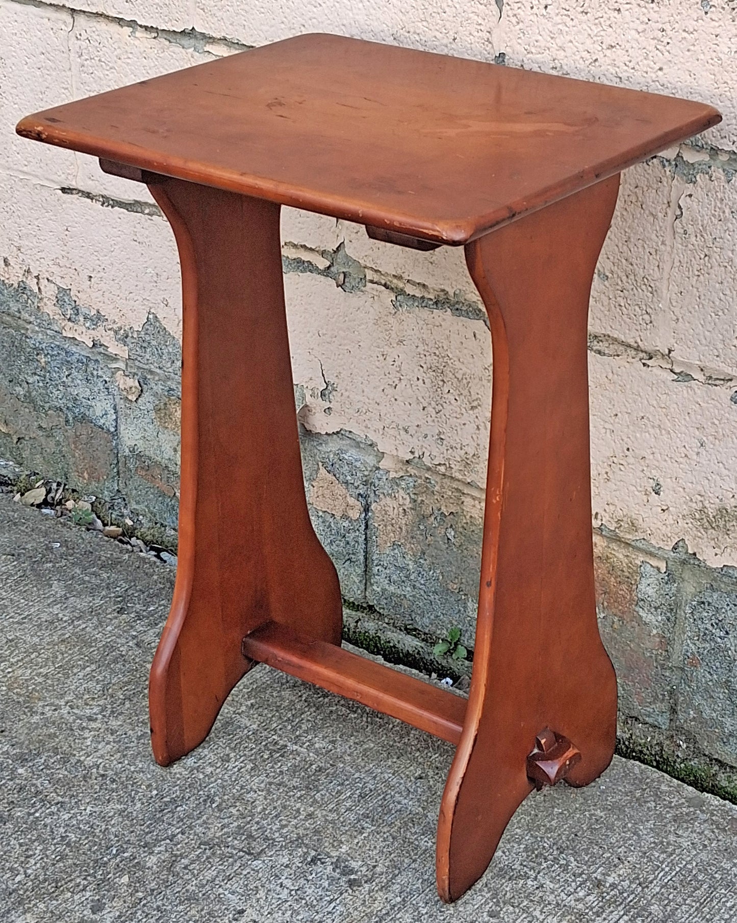Antique Vintage Old Reclaimed Salvaged SOLID Carved Maple Wood Wooden Neo-Classical Side End Hall Accent Foyer Sofa Lamp Table Stand