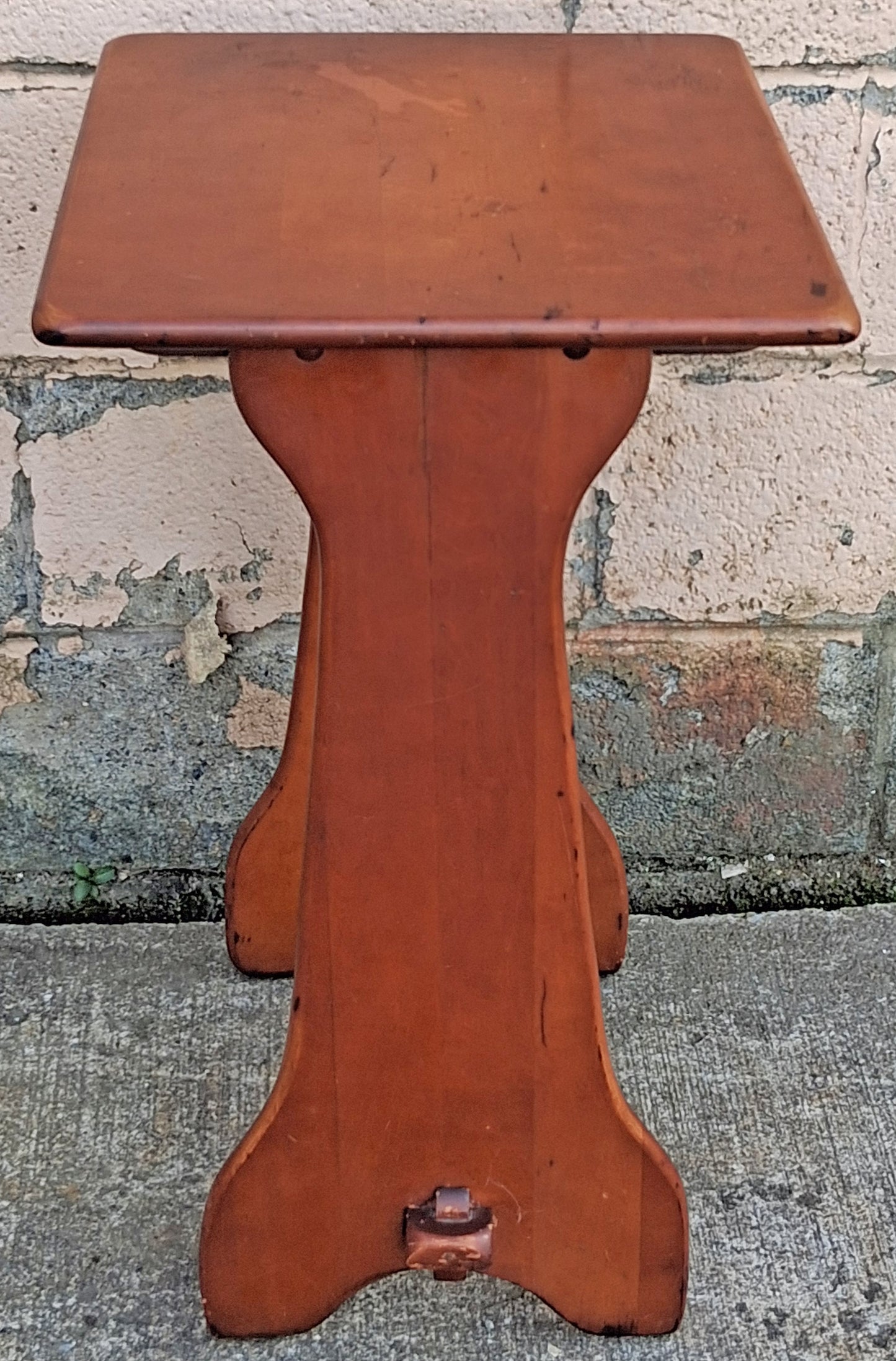 Antique Vintage Old Reclaimed Salvaged SOLID Carved Maple Wood Wooden Neo-Classical Side End Hall Accent Foyer Sofa Lamp Table Stand