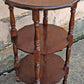 Antique Vintage Old Reclaimed Salvaged SOLID Wood Wooden 3 TIER Tiered Round Serpentine Circle Circular End Side Sofa Accent Table