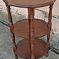 Antique Vintage Old Reclaimed Salvaged SOLID Wood Wooden 3 TIER Tiered Round Serpentine Circle Circular End Side Sofa Accent Table