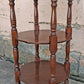 Antique Vintage Old Reclaimed Salvaged SOLID Wood Wooden 3 TIER Tiered Round Serpentine Circle Circular End Side Sofa Accent Table