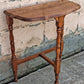 Antique Vintage Old Reclaimed Salvaged Victorian Solid Wood Wooden Console Half Round Semi Circle Lamp End Side Pedestal Table Plant Stand