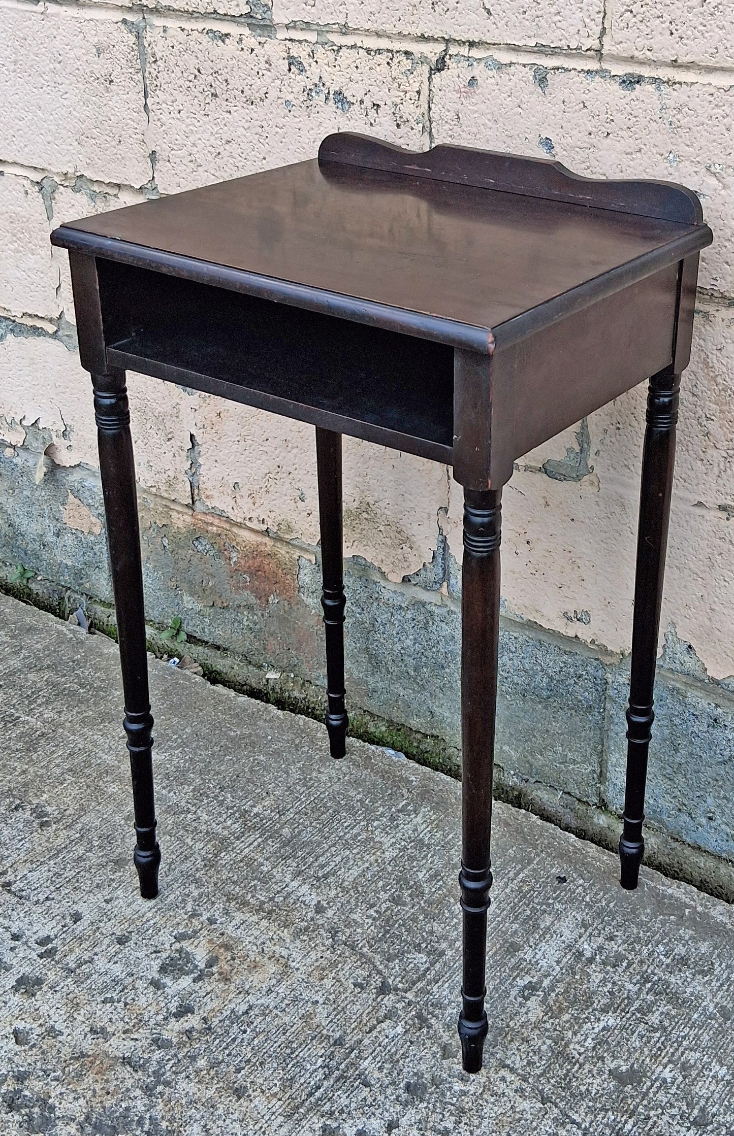 Antique Vintage Old Reclaimed Salvaged SOLID Walnut Wood Wooden Nightstand Side End Accent Table Cabinet Storage Kitchen Writing Desk