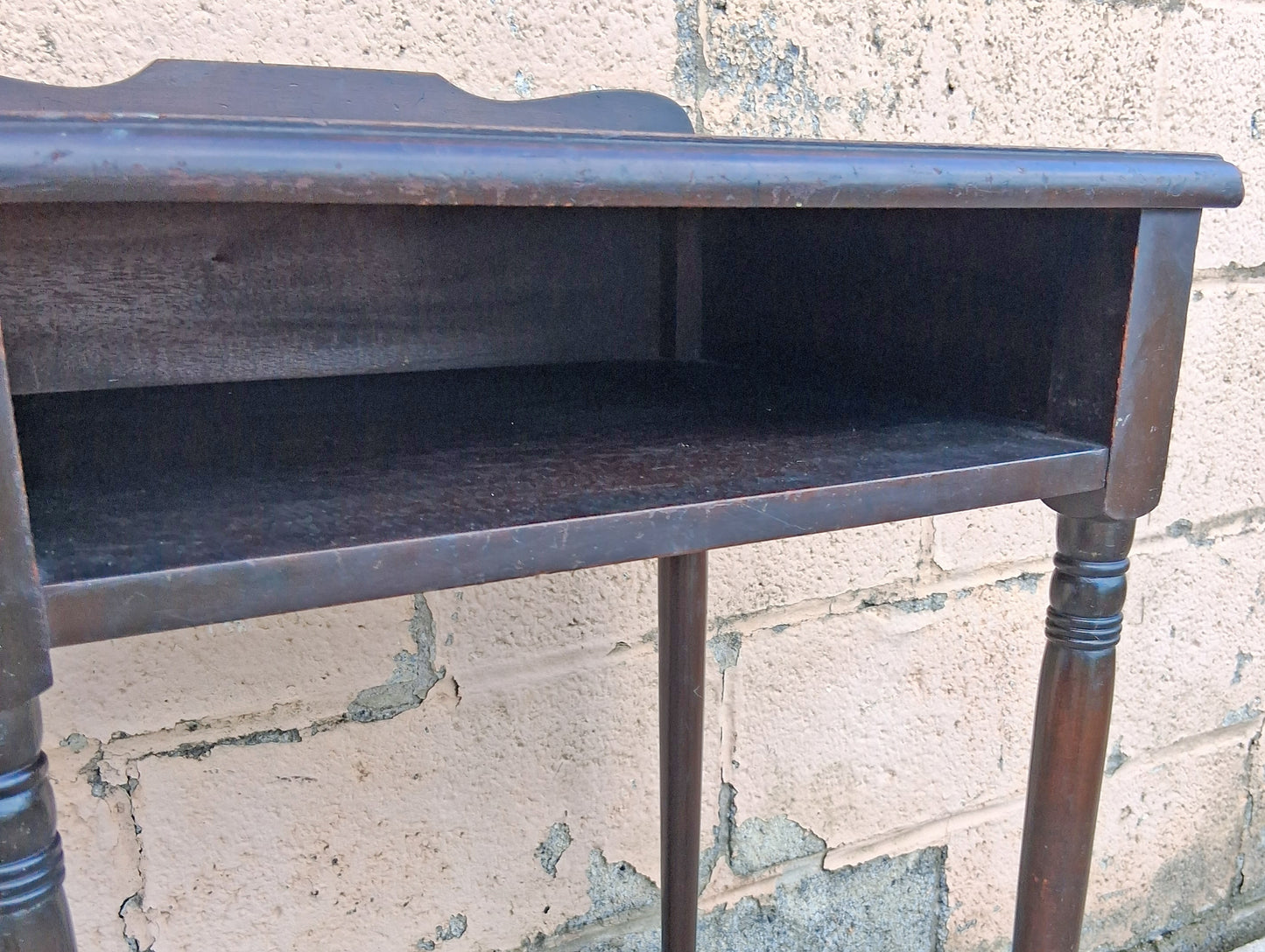 Antique Vintage Old Reclaimed Salvaged SOLID Walnut Wood Wooden Nightstand Side End Accent Table Cabinet Storage Kitchen Writing Desk