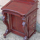 Antique Vintage Old Reclaimed Salvaged Solid Mahogany Wood Wooden Slant Front Secretary Davenport Desk Writing Table Drawers