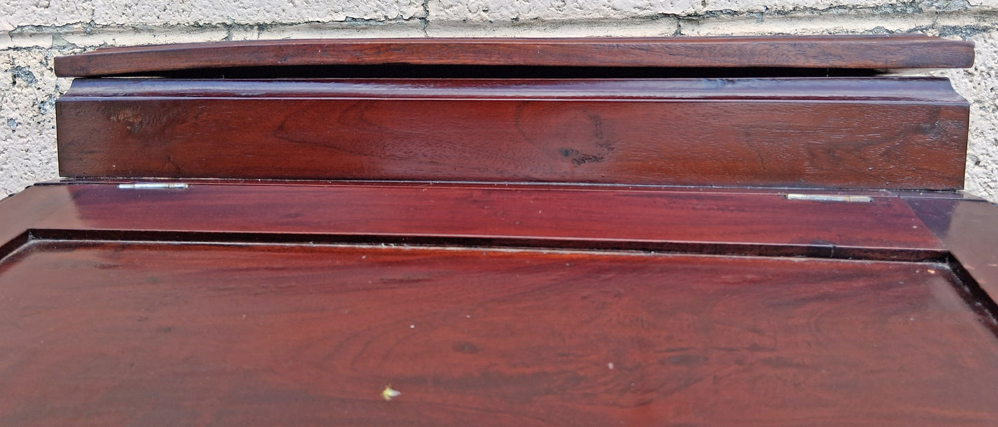 Antique Vintage Old Reclaimed Salvaged Solid Mahogany Wood Wooden Slant Front Secretary Davenport Desk Writing Table Drawers