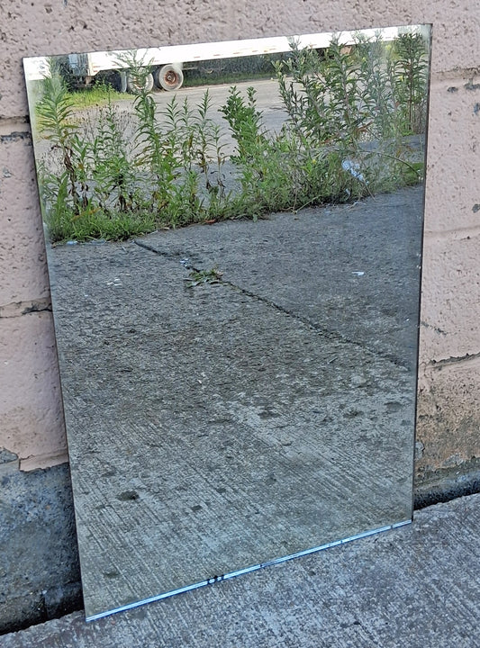 20"x28" Antique Vintage Old Reclaimed Salvaged Distressed Replacement Glass Mirror Square Chippendale Mirror Victorian