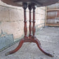 28" Round Antique Vintage Imperial Old SOLID Mahogany Wood Wooden Leather Top  Side End Accent Foyer Pedestal Table Lamp Stand