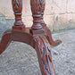 28" Round Antique Vintage Imperial Old SOLID Mahogany Wood Wooden Leather Top  Side End Accent Foyer Pedestal Table Lamp Stand