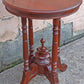 Antique Vintage Old Salvaged Reclaimed Victorian SOLID Mahogany Wood Wooden Circular Side Accent End Lamp Plant Stand Table Nightstand