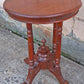 Antique Vintage Old Salvaged Reclaimed Victorian SOLID Mahogany Wood Wooden Circular Side Accent End Lamp Plant Stand Table Nightstand