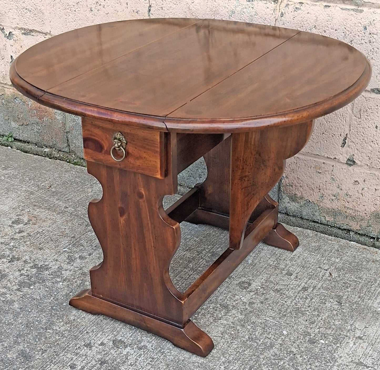 Vintage Antique Old SOLID Knotty Pine Wood Wooden Drop Down Leaf Pembroke Butterfly End Accent Side Lamp Table Shelf Nightstand