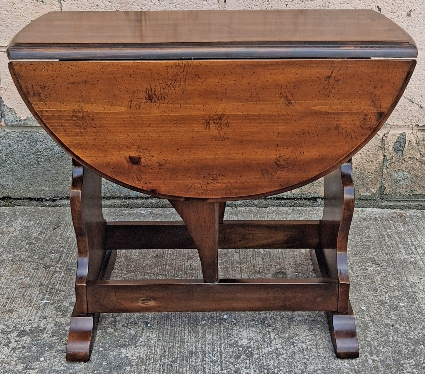 Vintage Antique Old SOLID Knotty Pine Wood Wooden Drop Down Leaf Pembroke Butterfly End Accent Side Lamp Table Shelf Nightstand