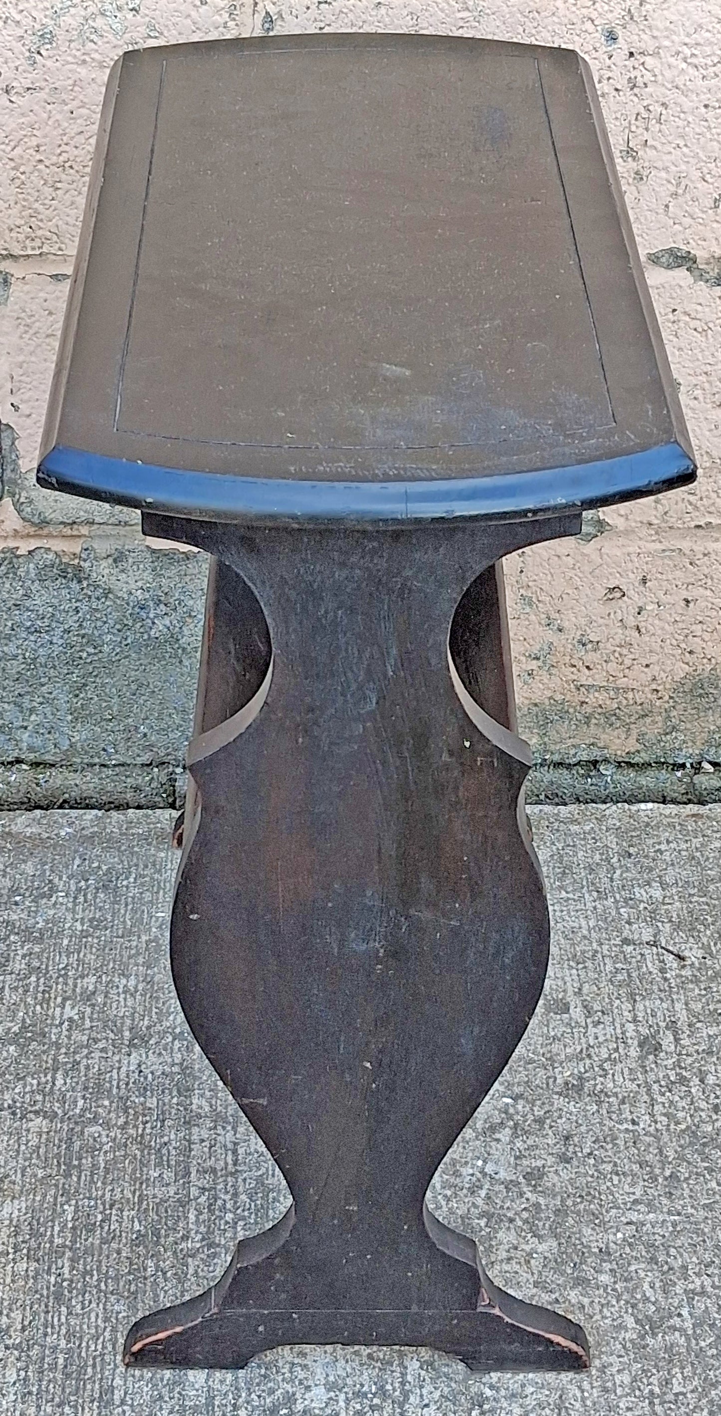 Antique Vintage Victorian Old Reclaimed Salvaged SOLID Wood Wooden Carved Side End Hall Accent Sofa Serpentine Table Plant Lamp Stand