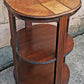 Antique Vintage Old Reclaimed Salvaged Art Deco Waterfall SOLID Mahogany Wood Wooden 3 TIER Round Circle Circular End Side Sofa Accent Table
