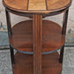Antique Vintage Old Reclaimed Salvaged Art Deco Waterfall SOLID Mahogany Wood Wooden 3 TIER Round Circle Circular End Side Sofa Accent Table