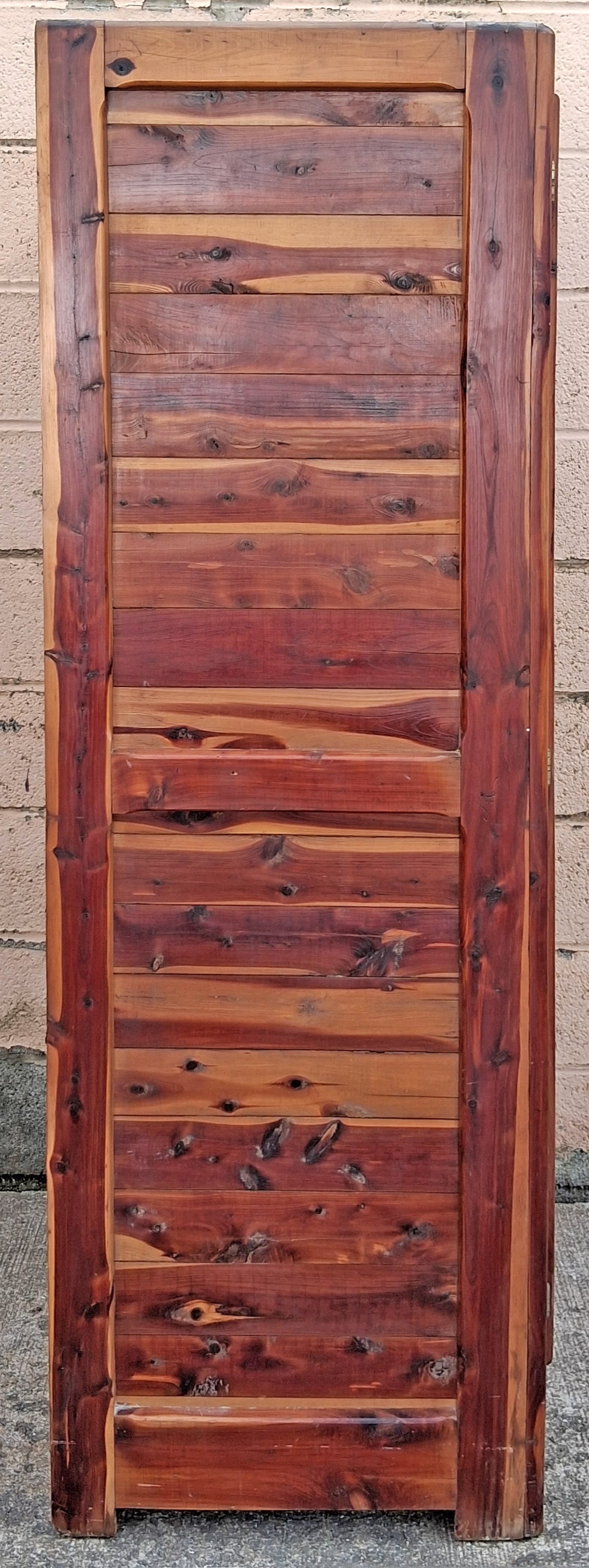 Antique Vintage Old Reclaimed Salvaged Country Farmhouse Rustic Primitive Solid Cedar Wood Wooden Armoire Wardrobe Cabinet Closet Clothes