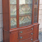 Antique Vintage Old Salvaged Reclaimed Bassett Federal Solid Wood Mahogany Wooden Bow Front Curved Curio China Buffet Server Display Hutch Cabinet
