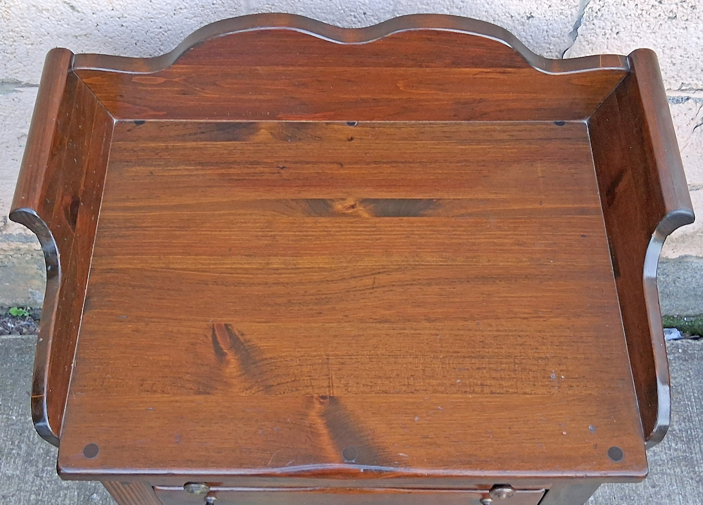 Vintage Antique Old Reclaimed Salvaged Bennington Pine SOLID Wood Wooden End Side Bed Table Nightstand Shelf Plant Lamp Stand Washstand