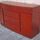 Antique Vintage Old Reclaimed Salvaged Mid Century Modern SOLID Wood Mahogany Wooden Bow Front Curved Buffet Server Cabinet Dresser Drawers
