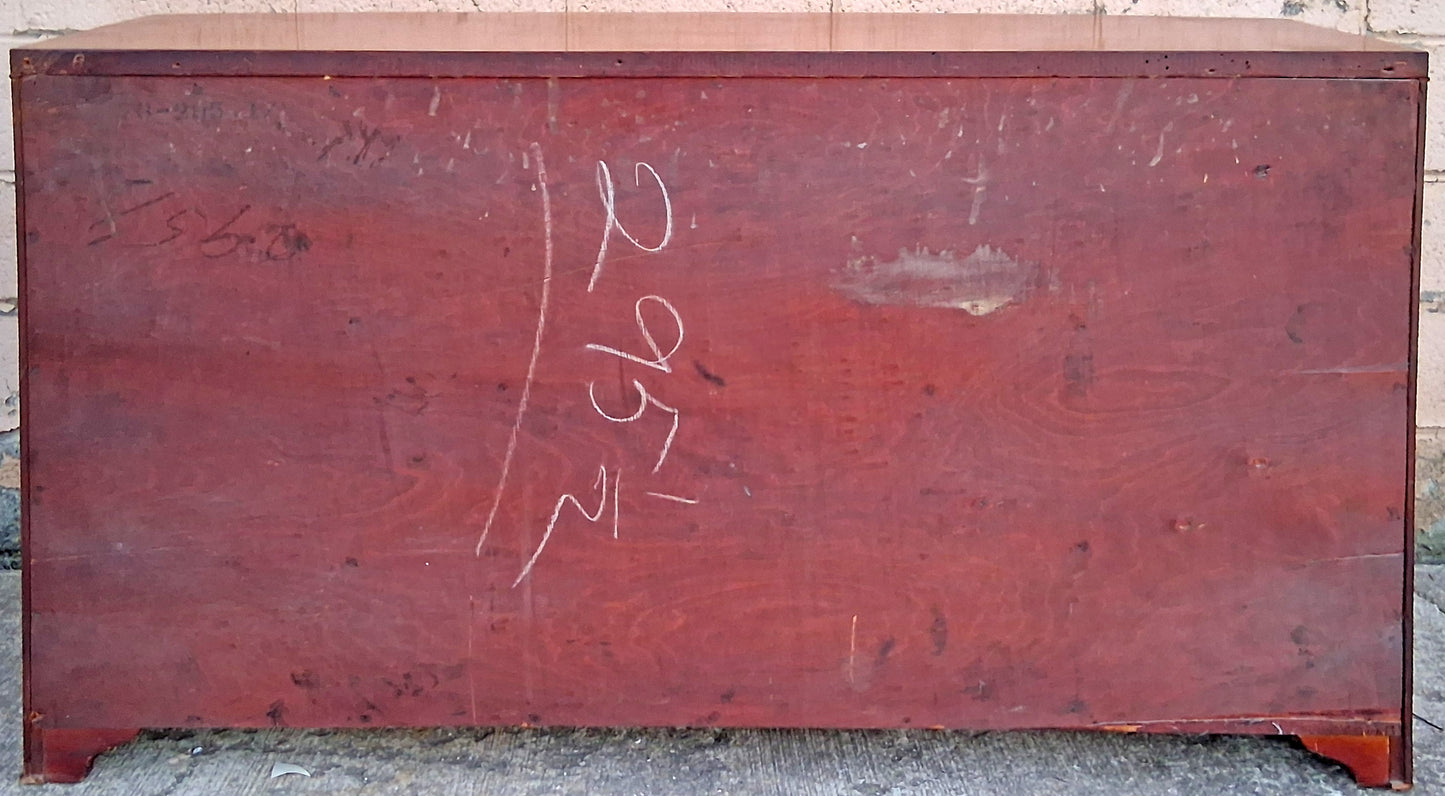 Antique Vintage Old Reclaimed Salvaged Mid Century Modern SOLID Wood Mahogany Wooden Bow Front Curved Buffet Server Cabinet Dresser Drawers