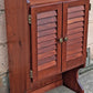 Vintage Antique Old Reclaimed Salvaged SOLID Pine Wood Wooden Hutch Top Wall Cabinet Shelf Louver Doors
