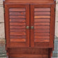 Vintage Antique Old Reclaimed Salvaged SOLID Pine Wood Wooden Hutch Top Wall Cabinet Shelf Louver Doors