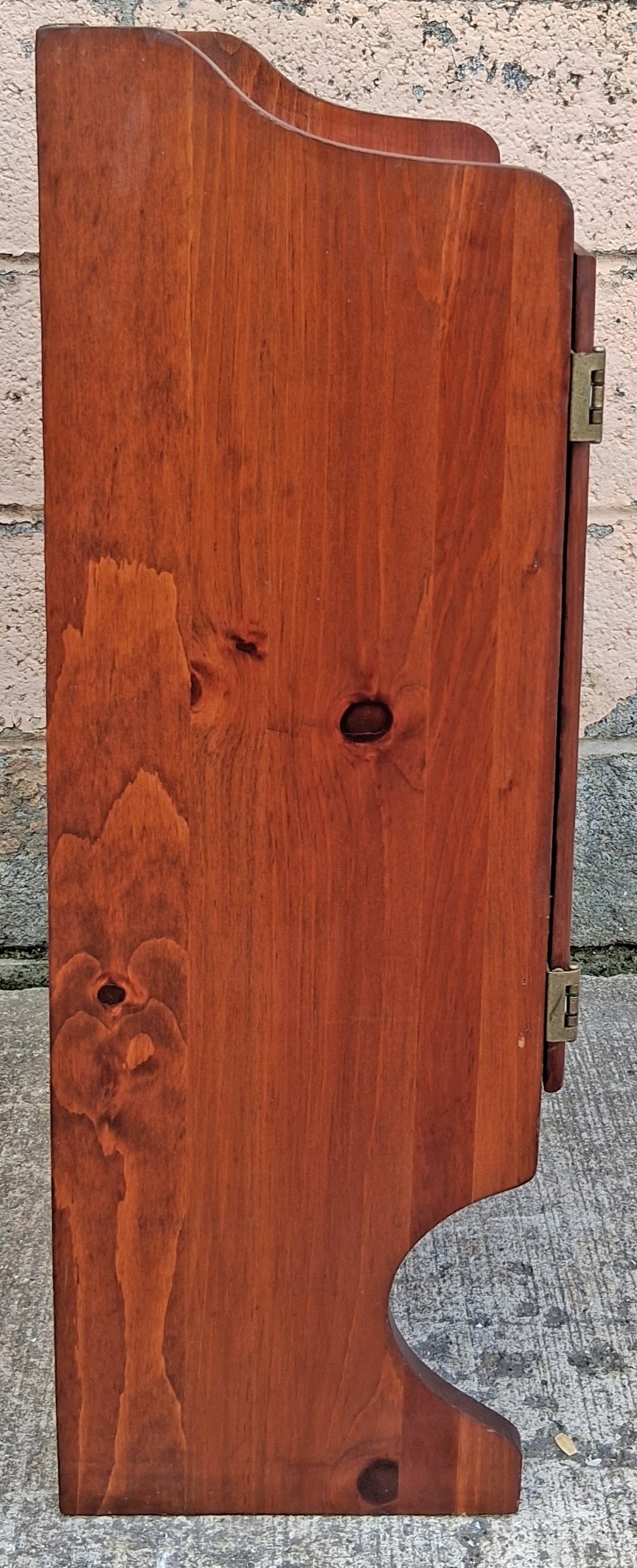 Vintage Antique Old Reclaimed Salvaged SOLID Pine Wood Wooden Hutch Top Wall Cabinet Shelf Louver Doors