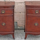 Pair of Antique Vintage Old Salvaged Reclaimed Chippendale Federal Colonial Solid Mahogany Wood Wooden Cabinet End Side Accent Table Nightstand