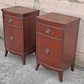 Pair of Antique Vintage Old Salvaged Reclaimed Chippendale Federal Colonial Solid Mahogany Wood Wooden Cabinet End Side Accent Table Nightstand