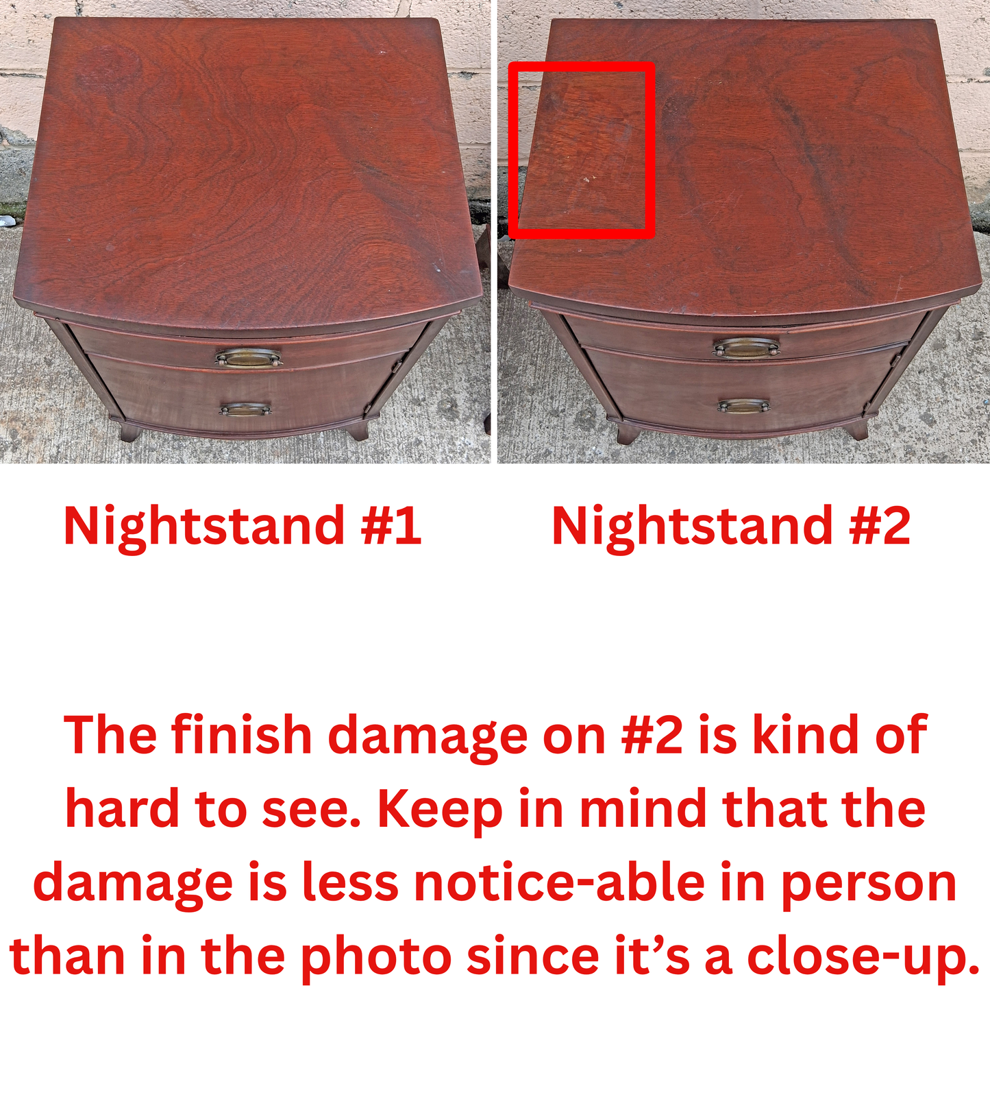 Pair of Antique Vintage Old Salvaged Reclaimed Chippendale Federal Colonial Solid Mahogany Wood Wooden Cabinet End Side Accent Table Nightstand