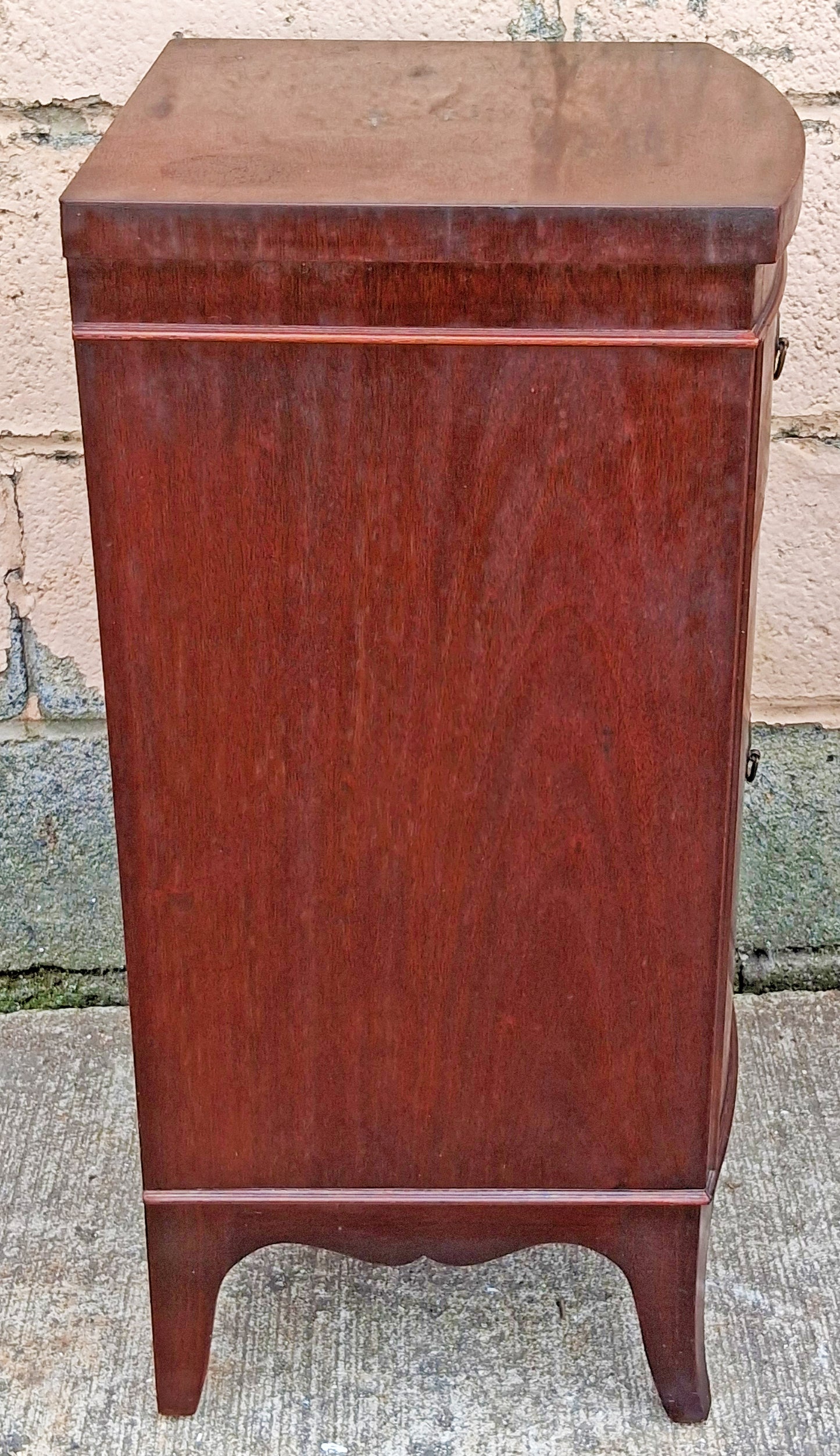 Pair of Antique Vintage Old Salvaged Reclaimed Chippendale Federal Colonial Solid Mahogany Wood Wooden Cabinet End Side Accent Table Nightstand