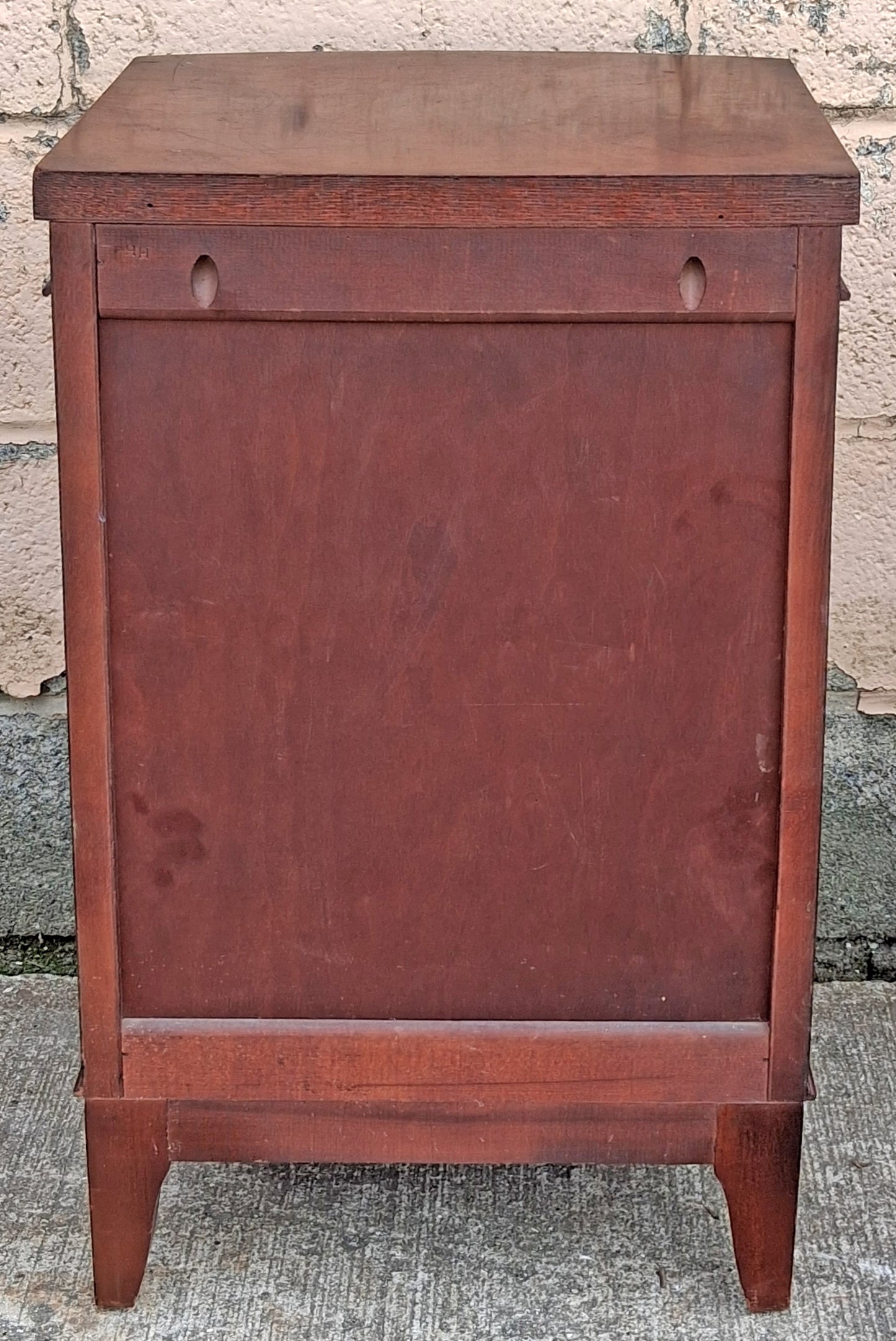 Pair of Antique Vintage Old Salvaged Reclaimed Chippendale Federal Colonial Solid Mahogany Wood Wooden Cabinet End Side Accent Table Nightstand