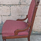 Antique Vintage Old Carved Reclaimed Salvaged Eastlake Victorian SOLID Wood Wooden Side Dining Accent Chair Purple Red Fabric Casters
