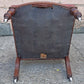 Antique Vintage Old Carved Reclaimed Salvaged Eastlake Victorian SOLID Wood Wooden Side Dining Accent Chair Purple Red Fabric Casters