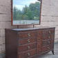 Antique Vintage Old Reclaimed Salvaged Federal Chippendale Colonial Solid Mahogany Birch Wood Wooden Cabinet Dresser Chest of Drawers Vanity Mirror