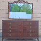 Antique Vintage Old Reclaimed Salvaged Federal Chippendale Colonial Solid Mahogany Birch Wood Wooden Cabinet Dresser Chest of Drawers Vanity Mirror