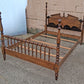 Vintage Antique Old Reclaimed Salvaged Ethan Allen Colonial Style SOLID Birch Wood Wooden Full Sized Poster Spool Bed Frame Head Foot Board