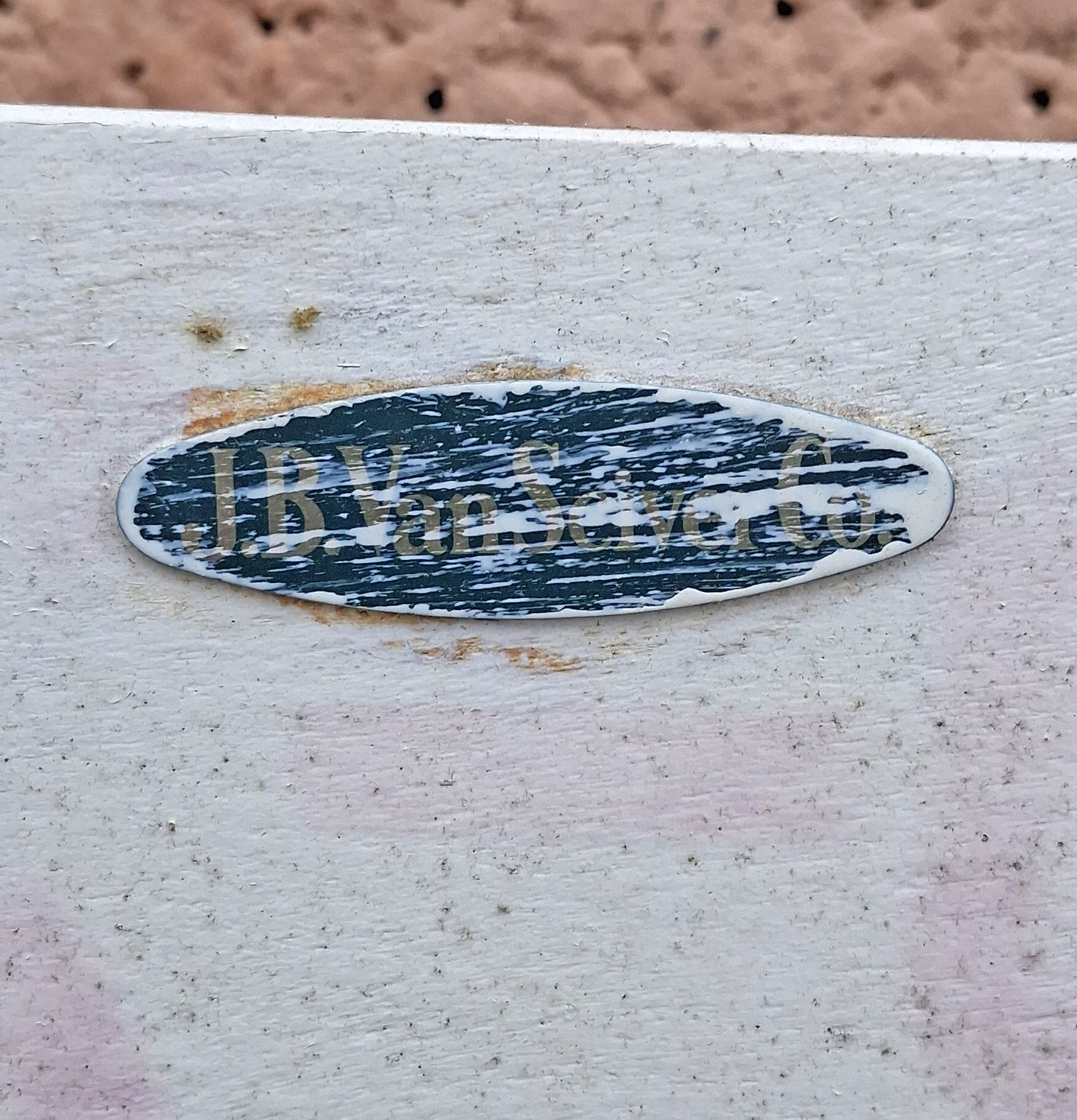 Antique Vintage Old Reclaimed Salvaged J.B. Van Sciver Colonial SOLI Wooden Wood White Twin Size Bed Head Foot Board Frame Bedframe Set