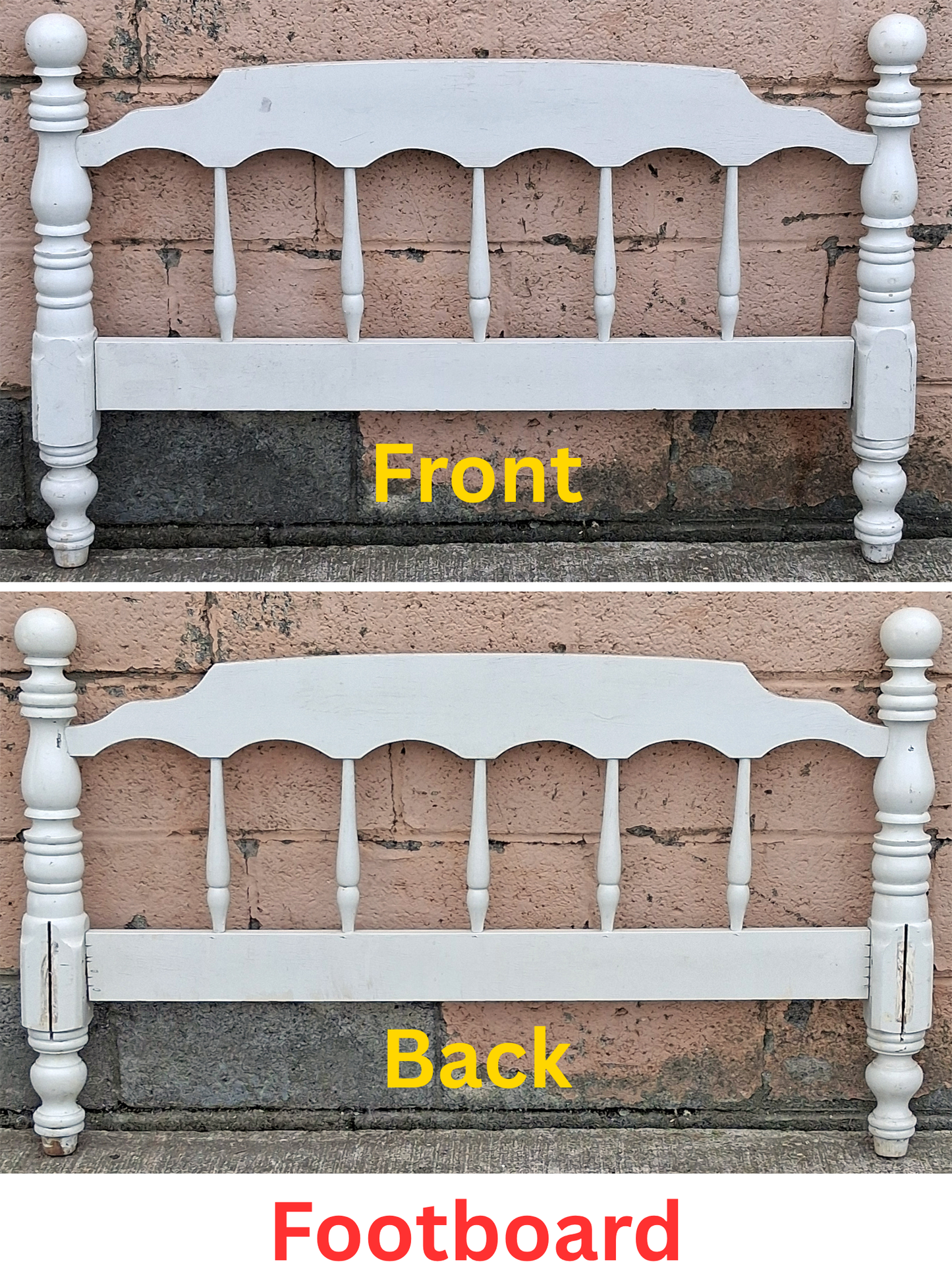 Antique Vintage Old Reclaimed Salvaged J.B. Van Sciver Colonial SOLI Wooden Wood White Twin Size Bed Head Foot Board Frame Bedframe Set