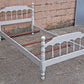 Antique Vintage Old Reclaimed Salvaged J.B. Van Sciver Colonial SOLI Wooden Wood White Twin Size Bed Head Foot Board Frame Bedframe Set