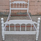 Antique Vintage Old Reclaimed Salvaged J.B. Van Sciver Colonial SOLI Wooden Wood White Twin Size Bed Head Foot Board Frame Bedframe Set