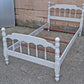 Antique Vintage Old Reclaimed Salvaged J.B. Van Sciver Colonial SOLI Wooden Wood White Twin Size Bed Head Foot Board Frame Bedframe Set